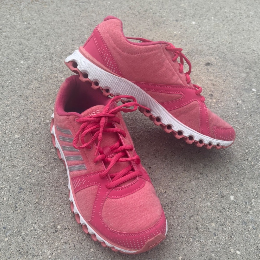 K-Swiss Tubes Womens Pink Silver Running Training Sneakers Shoes Aosta Outsole